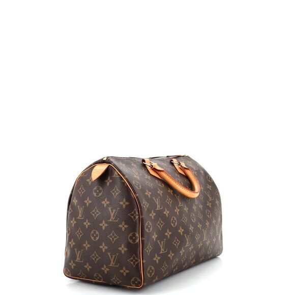 Louis Vuitton Speedy Handbag Monogram Canvas 35 Brown - Picture 2 of 8